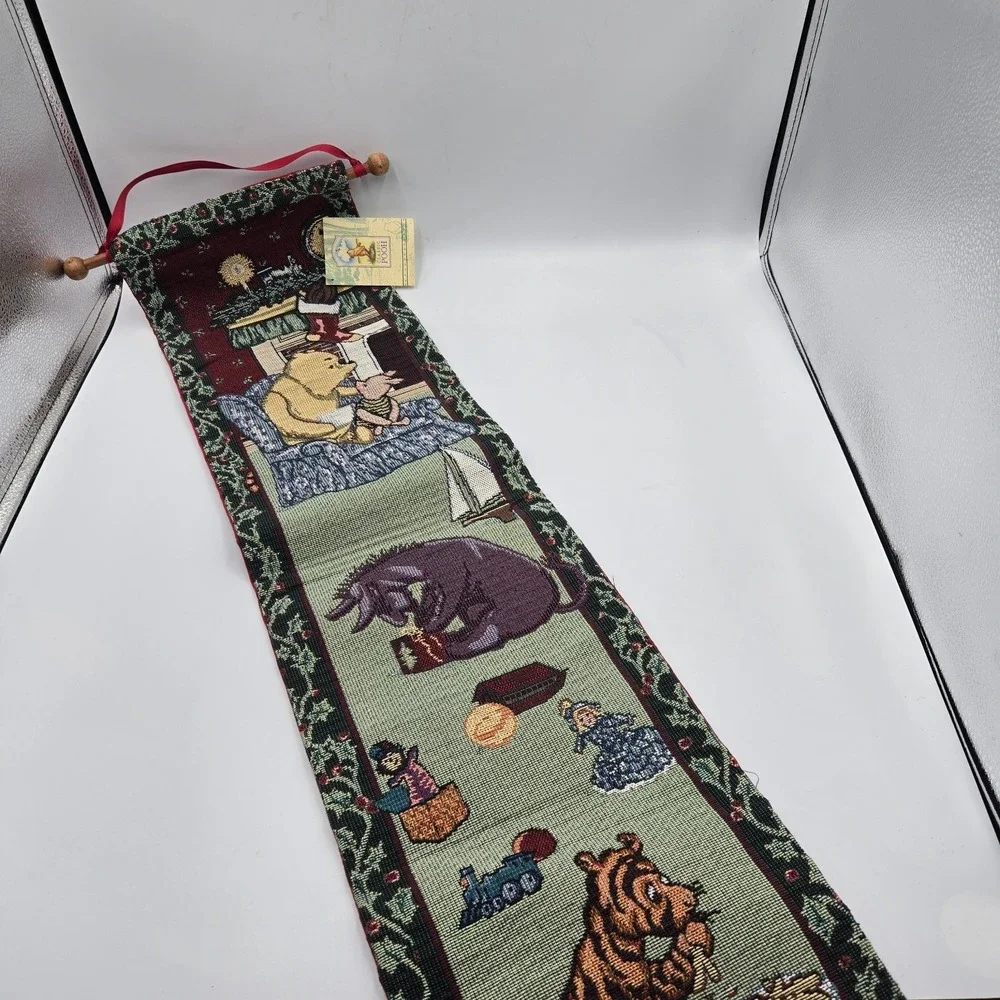 Vtg New Disney Classic Winnie The Pooh Wall‎ Hanging Tapestry 33x8